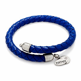 Alex And Ani Pulsera de Cuero Azul VW475RS