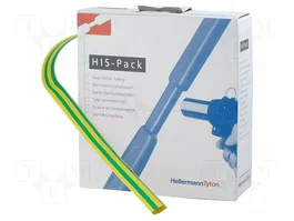 HELLERMANNTYTON Tubo termoretráctil 19,1mm 2:1 Amarillo-Verde 5m