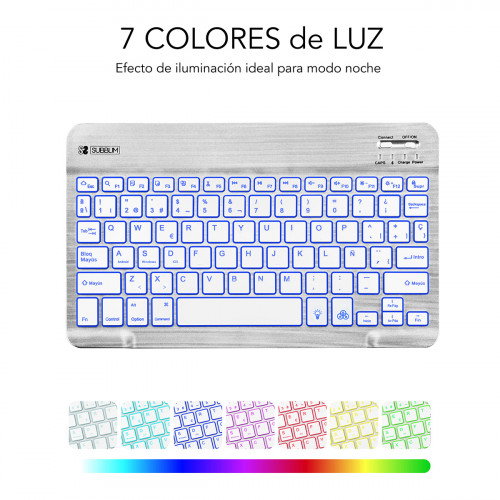 Subblim Smart Backlit BT Keyboard Silver SUB-KBT-SMBL30