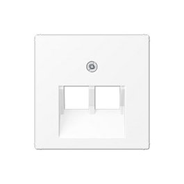 JUNG Cubierta para Toma de Corriente A569-2BFPLUAWWM Blanco Mate, para Conexión IAE/UAE, 2 Salidas