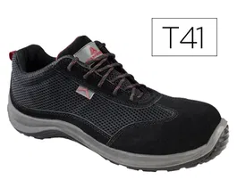 Deltaplus Zapatos de Seguridad Asti Piel Serraje Afelpado Suela Composite Negro Talla 41 Norma EN ISO 20345 S1PS