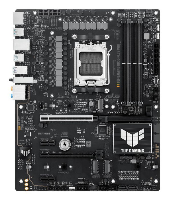 ASUS TUF GAMING B850-PLUS WIFI, Chipset AMD B850, Socket AM5, ATX, Negro ASUS TUF GAMING B850-PLUS WIFI, Chipset AMD B850, Socket AM5, ATX, Negro