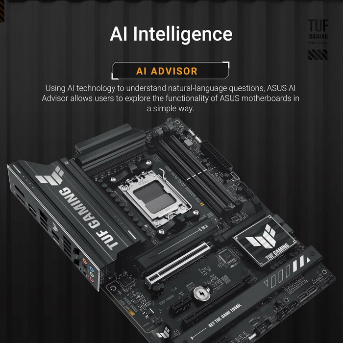 ASUS TUF GAMING B850-PLUS WIFI, Chipset AMD B850, Socket AM5, ATX, Negro ASUS TUF GAMING B850-PLUS WIFI, Chipset AMD B850, Socket AM5, ATX, Negro