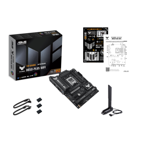 ASUS TUF GAMING B850-PLUS WIFI, Chipset AMD B850, Socket AM5, ATX, Negro ASUS TUF GAMING B850-PLUS WIFI, Chipset AMD B850, Socket AM5, ATX, Negro