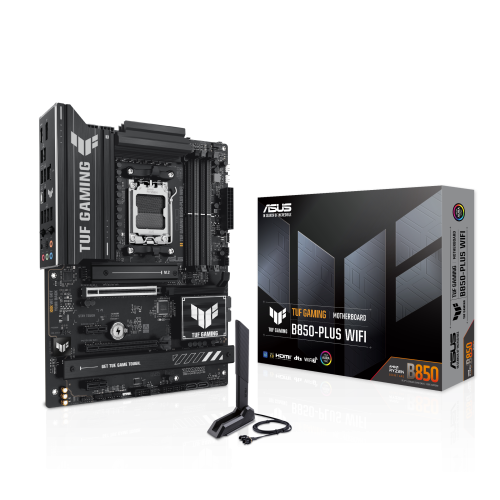 ASUS TUF GAMING B850-PLUS WIFI, Chipset AMD B850, Socket AM5, ATX, Negro ASUS TUF GAMING B850-PLUS WIFI, Chipset AMD B850, Socket AM5, ATX, Negro