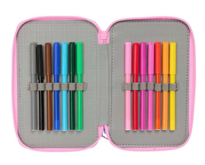 Safta Plumier Triple 37 Pcs Stitch Estuche Escolar 12,5x19,5x5,5cm Edad Mínima Recomendada: 3 Años