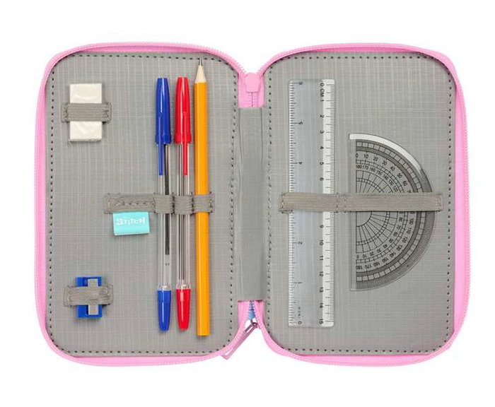 Safta Plumier Triple 37 Pcs Stitch Estuche Escolar 12,5x19,5x5,5cm Edad Mínima Recomendada: 3 Años