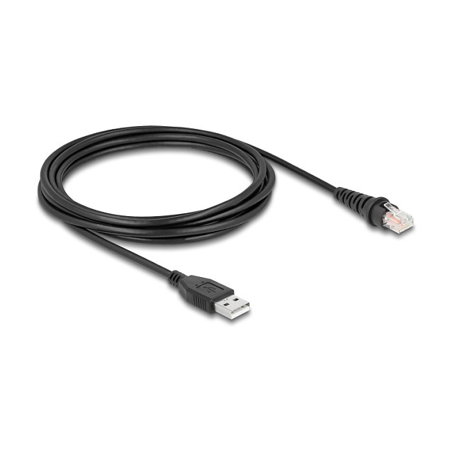 DeLOCK Cable de escáner de código de barras RJ50 a USB 2.0 Tipo-A, 3 m