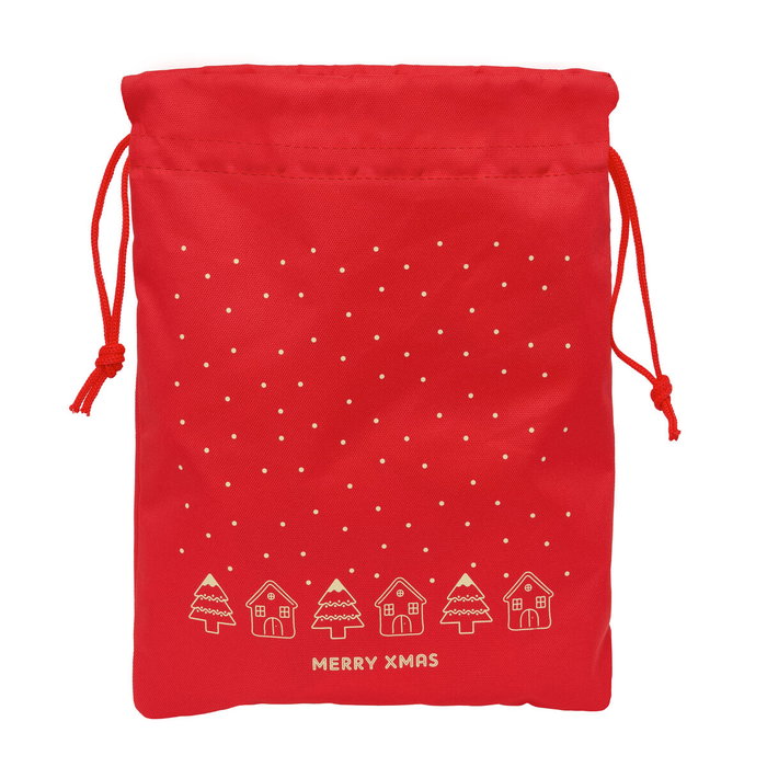 Safta Saquito Plano Casitas Merry Xmas 26x34x1 cm