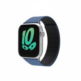 GUAN GA-MAG-BNDA-P+BML Premium Pro Armband para Apple Watch, Azul/Negro, 42mm, 44mm, 45mm, 46mm, 49mm