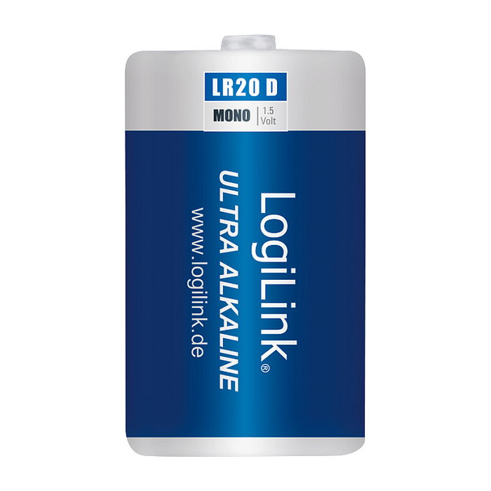 LogiLink Baterías Ultra Power Alkaline LR20, 2 unidades en blíster