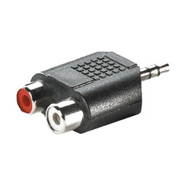 VALUE Adaptador de Audio 3.5mm Macho a 2 RCA Hembra, Negro, para Conectar Dispositivos, 11.99.4441