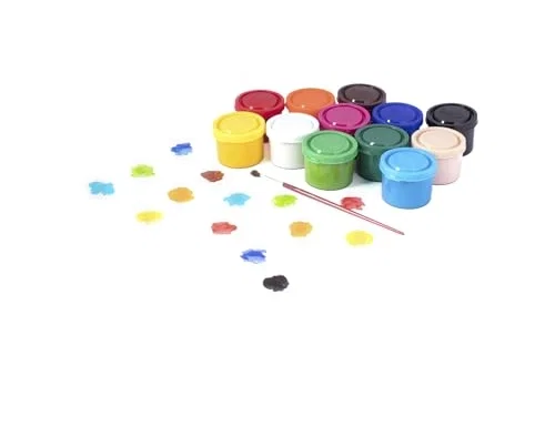 Jovi Estuche de Témpera Gouache de 12 Botes de 35 ml con Pincel