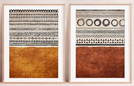 DKD Home Decor Cuadro Lienzo MDF 50x3x70 Boho Enmarcado (Surtido de 2)