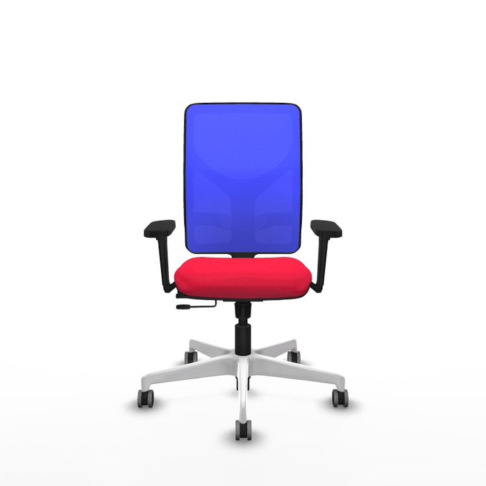 PIQUERAS Y CRESPO Silla de oficina Motilla con mecanismo Sincro/Traslack, Rojo y Azul