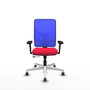 PIQUERAS Y CRESPO Silla de oficina Motilla con mecanismo Sincro/Traslack, Rojo y Azul