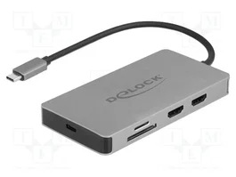 DeLOCK USB Type-C™ Dockingstation 4K - Dual HDMI MST / USB 3.2 / SD / LAN / PD 3.0 87004