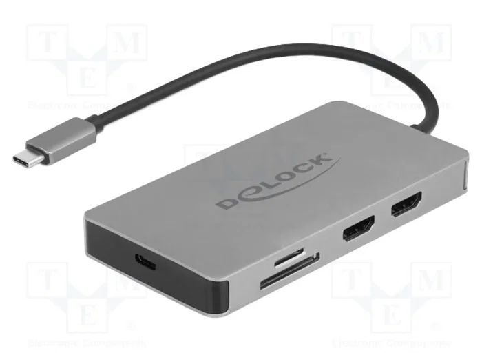 DeLOCK USB Type-C™ Dockingstation 4K - Dual HDMI MST / USB 3.2 / SD / LAN / PD 3.0 87004 DeLOCK USB Type-C™ Dockingstation 4K - Dual HDMI MST / USB 3.2 / SD / LAN / PD 3.0 87004