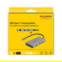 DeLOCK Docking Station USB Tipo C 4K - Dual HDMI MST, USB 3.2, Lector SD, Puerto LAN, PD 3.0 (85W), Gris - Plug and Play, HDR