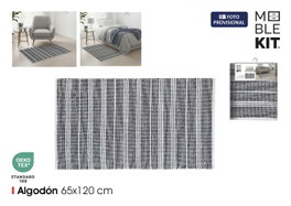 Moblekit Alfombra Algodón 65x120 Negro-Blanco