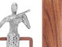 Giftdecor Figura Violín Plata Metal con Soporte Madera 13x27x13 cm (Set de 6)
