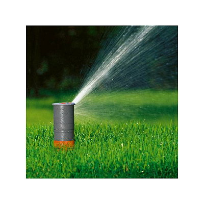 GARDENA T 200 Aspersor Emergente de Turbina para Césped, Área Cobertura 80-200 m², Alcance 5-8 m, Color Gris