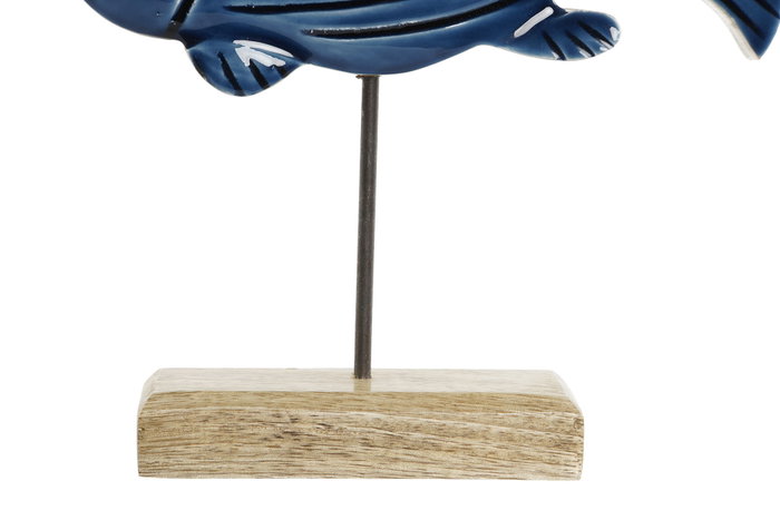 DKD Home Decor Decoración de Mango y Metal Pez Azul