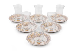 Hermia D6 Juego de Taza de Té Porcelana y Cristal 165ml