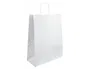 Blanca Bolsa Kraft Celulosa Blanco Asa Retorcida Tamaño L 320x140x400 mm 90 gr