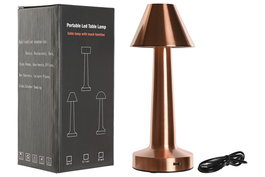 DKD Home Decor Lámpara de Sobremesa Moderna Táctil Recargable LED 3 Niveles Brillo, Dorado/Plateado/Cobrizo, Pack de 6 Unidades, 9 x 23 x 9 cm