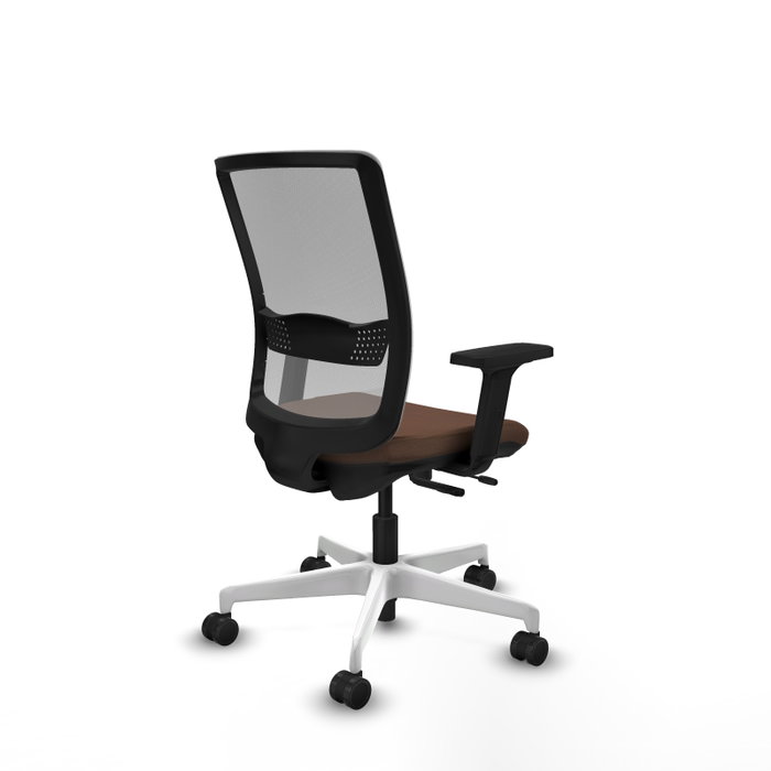 PIQUERAS Y CRESPO Silla de oficina Haches con mecanismo Sincro/Traslack, Marrón oscuro y Gris