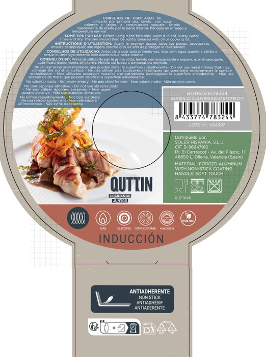 Inde Sartén Aluminio Forjado Inducción Tuttifrutti Quttin 24,5 cm (6 Unidades) Inde Sartén Aluminio Forjado Inducción Tuttifrutti Quttin 24,5 cm (6 Unidades)