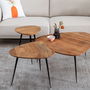 S/3 Mesa Centro Natural Madera-Metal 86 X 81 X 43 cm
