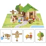 Jeujura JEU1716411992740 Juego de Construcción en Madera Natural para Hogar y Jardín, Tapete y Accesorios Incluidos, 32x27x11 cm