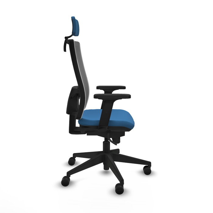 PIQUERAS Y CRESPO Silla de oficina Horna con mecanismo Sincro, Azul claro y Gris