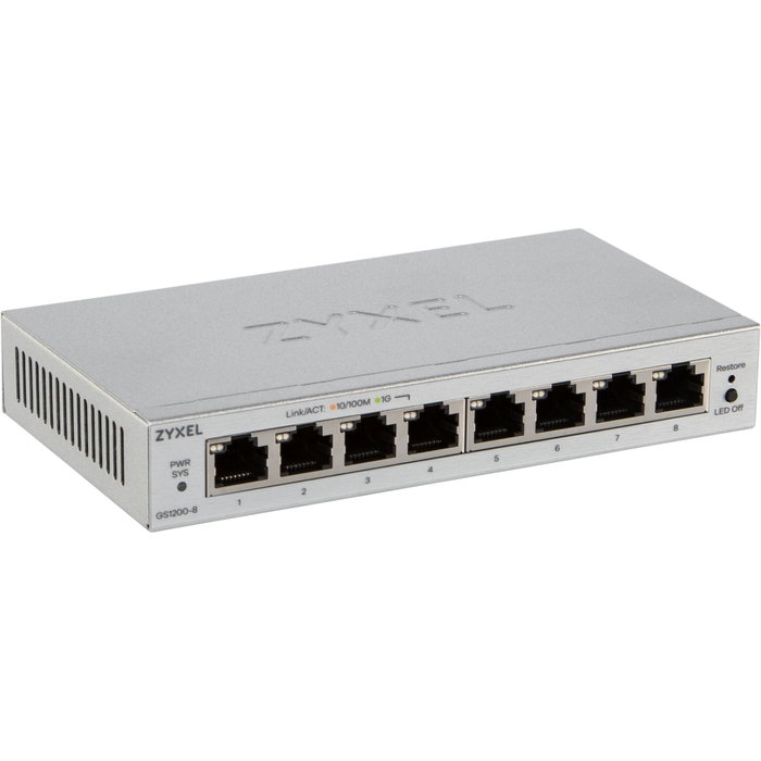 Zyxel GS1200-8V3 Switch de red gestionado de 8 puertos Gigabit Ethernet Zyxel GS1200-8V3 Switch de red gestionado de 8 puertos Gigabit Ethernet