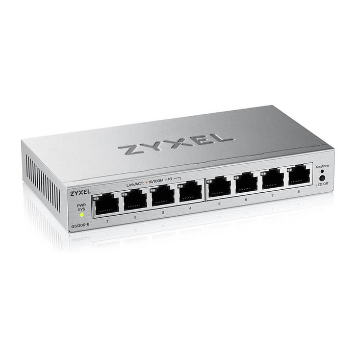 Zyxel GS1200-8V3 Switch de red gestionado de 8 puertos Gigabit Ethernet Zyxel GS1200-8V3 Switch de red gestionado de 8 puertos Gigabit Ethernet
