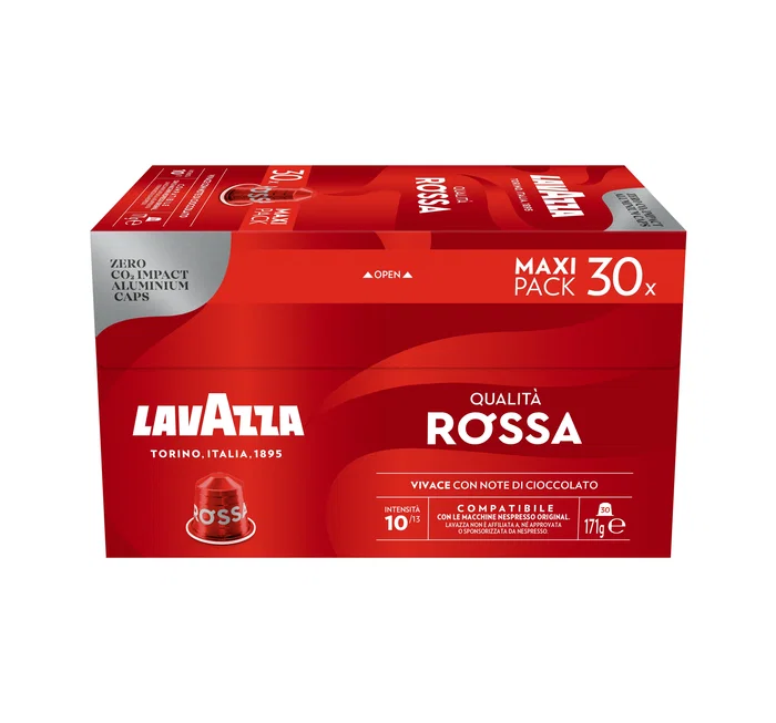 Lavazza Qualità Rossa Cápsulas Café Tueste Medio para Nespresso, Paquete de 30 Cápsulas