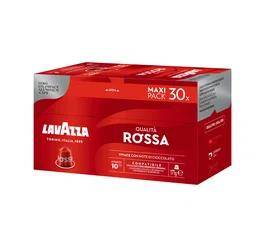 Lavazza Qualità Rossa Cápsulas de café, tueste medio intensidad 10/13, para cafeteras Nespresso, pack de 30 cápsulas de espresso con mezcla Arabica y Robusta