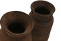 DKD Home Decor Jarrón de Madera Nepal Surtido Natural