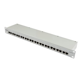 ALLNET ALL95112 Protector de Sobretensión y Rayos 24 Puertos Ethernet PoE, Montaje en Rack, Metal Gris, Cat 6