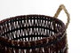 DKD Home Decor Set de 3 Cestas de Seagrass 39x39x41 cm Lila y Natural