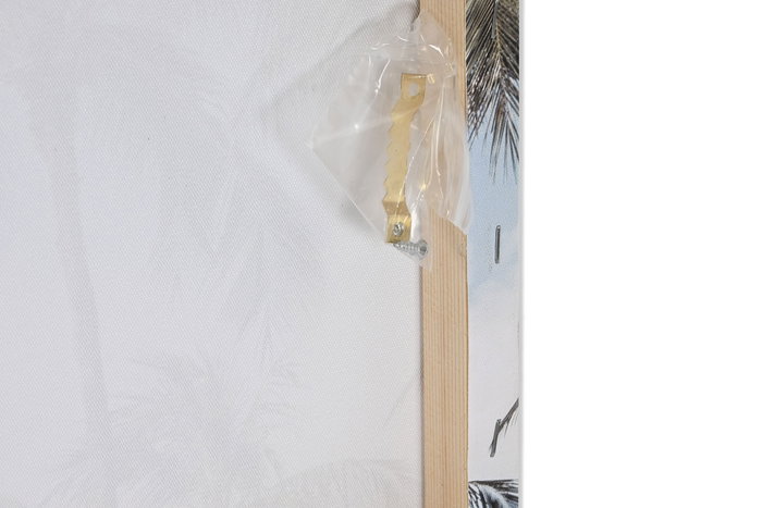 DKD Home Decor Cuadro Atlántico Lienzo MDF Azul Verde Multicolor 70 x 50 x 3.5 cm (4 Unidades) Hecho a Mano