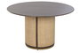 DKD Home Decor Mesa Redonda Comedor Sixties Marron Oscuro Natural 130 x 77 x 130 cm