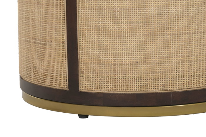 DKD Home Decor Mesa Redonda Comedor Sixties Marron Oscuro Natural 130 x 77 x 130 cm