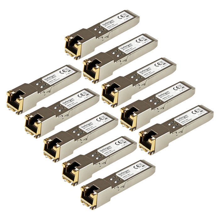 StarTech.com Pack de 10 Transceptores SFP Gigabit RJ45 Compatibles con HP J8177C