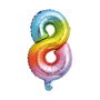 Party Time Globo Cifra 8 Arco Iris 35 cm para Aire o Helio, Reutilizable