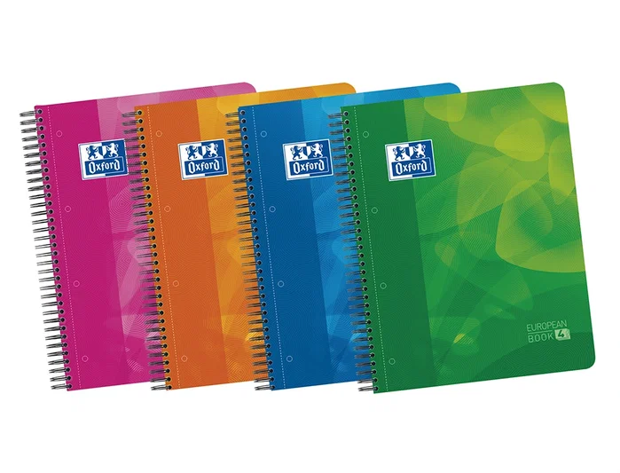 Oxford Bloc Espiral Optik Paper A4, Tapa de Plástico, 120 Hojas Microperforadas Cuadriculado 5 mm + 50% Hojas Gratis, Con 3 Separadores