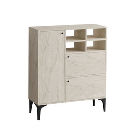 Hanah Home Consola Travertino Ancho 100 cm Alto 125 cm Profundidad 35 cm