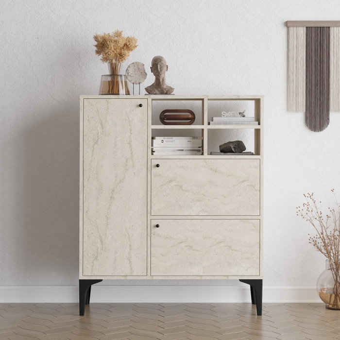 Hanah Home Consola Travertino Ancho 100 cm Alto 125 cm Profundidad 35 cm